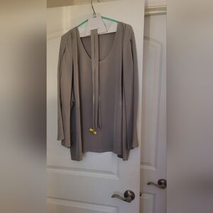Grey Silk Blouse